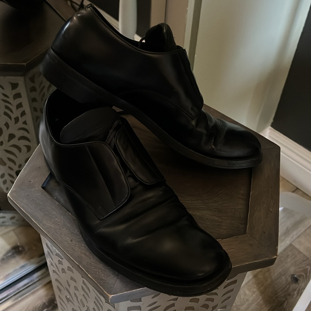 🛑 1 hour sale. Prada, Men’s Black Leather Lace Up Oxfords, Authentic 2776 Size 9 - Picture 3 of 13
